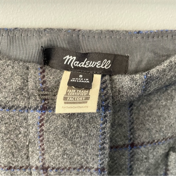 Madewell Wool Button-Down Mini Skirt in Windowpane - Picture 4 of 6